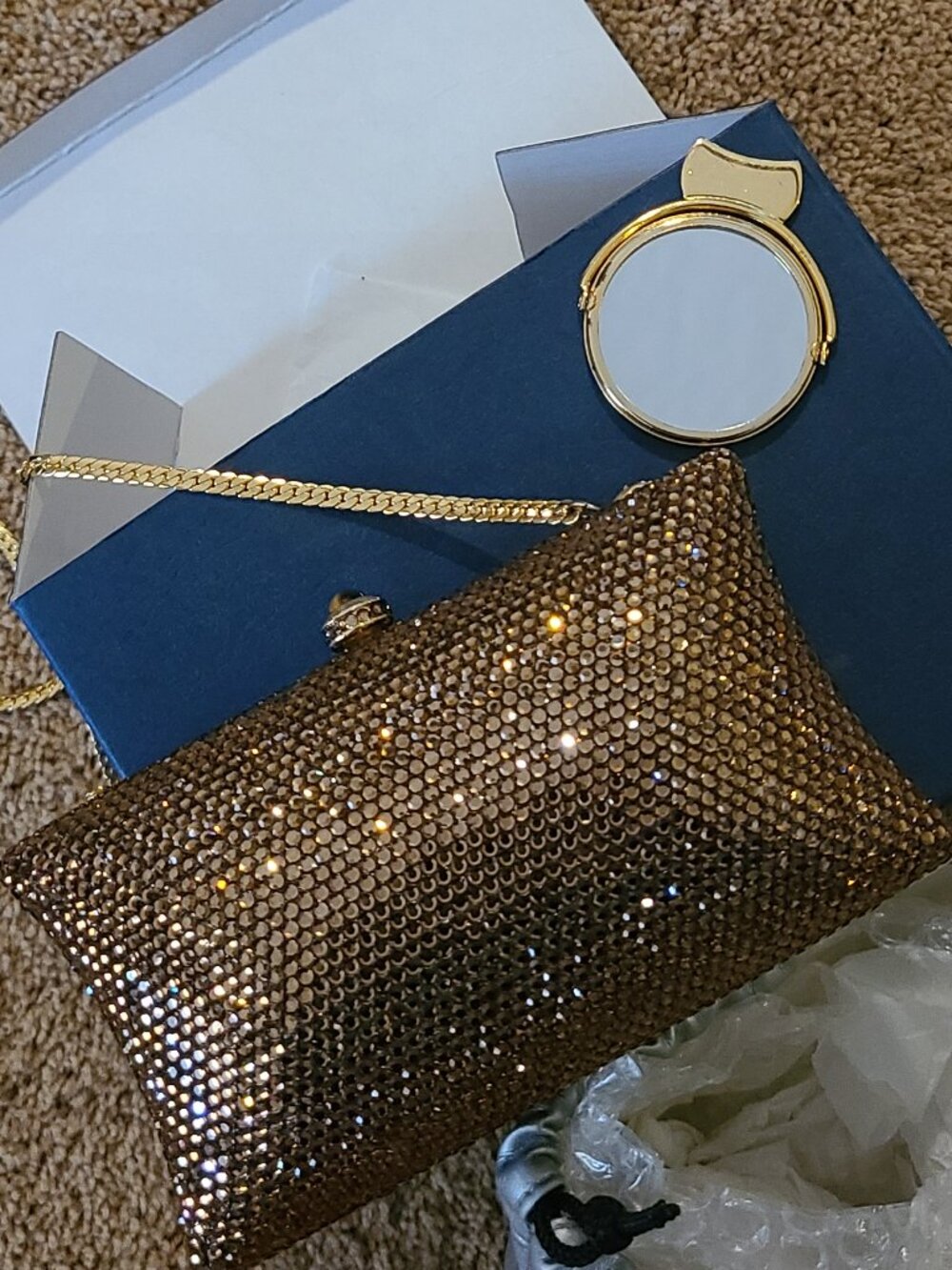 Absolut Brio Miami Swarovski Crystal Clutch Bag w/ Box & Accessories - 6 x 4 in